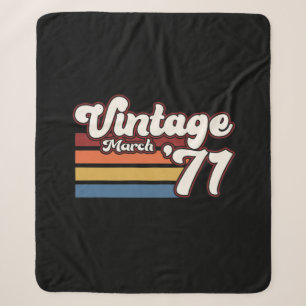 Vintage 1971 50th Birthday March Sherpa Blanket