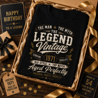 Vintage 1971 Aged Perfectly Retro 55th Birthday T-Shirt