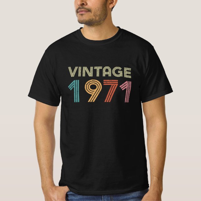 Vintage 1971 Birthdate Men's T-Shirt (Front)