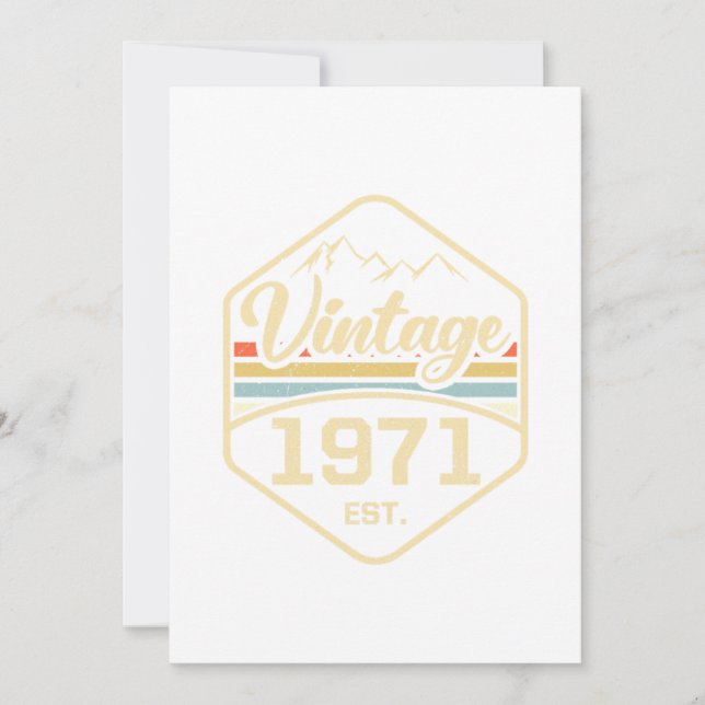 Vintage 1971 Est 50th Birthday Gift Invitation (Front)