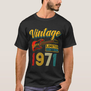 Vintage 1971 Limited Edition Guitar Birth Year T-Shirt