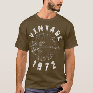 Vintage 1972 Birthday Limited Edition Guitar Music T-Shirt