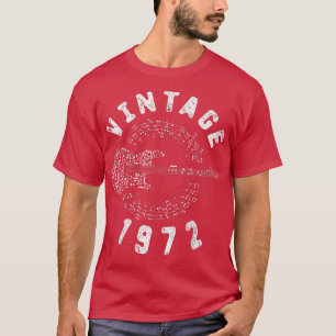 Vintage 1972 Birthday Limited Edition Guitar Music T-Shirt