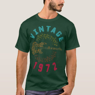 Vintage 1972 Birthday Limited Edition Guitar Music T-Shirt