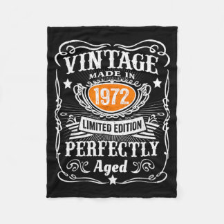 Vintage 1972 Lied Edition 55 Year Old Gifts 55th Fleece Blanket