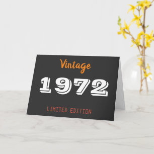 Vintage 1972 limited edition 50th Birthday Gift  Card
