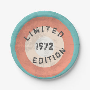Vintage 1972 Limited Edition 54th Birthday Party Paper Plate
