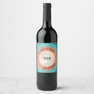 Vintage 1972 Limited Edition 54th Birthday  Wine Label