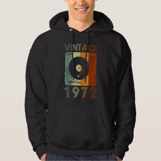 Vintage 1972 Retro Record Player Birthday  Boys Gi Hoodie