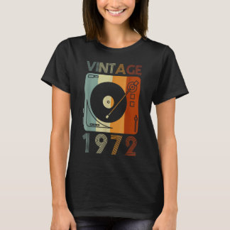 Vintage 1972 Retro Record Player Birthday  Boys Gi T-Shirt