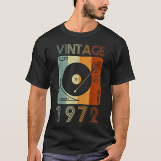 Vintage 1972 Retro Record Player Birthday  Boys Gi T-Shirt