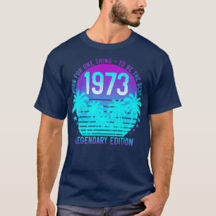 Vintage 1973 48th Birthday Aesthetic Sunset Palm 4 T-Shirt
