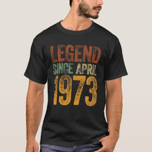 Vintage 1973 Birthday April Born Legend Since 1973 T-Shirt