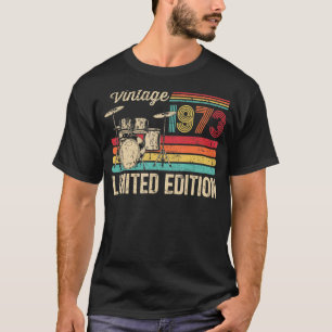 Vintage 1973 Drums 50th Birthday Drummer T-Shirt