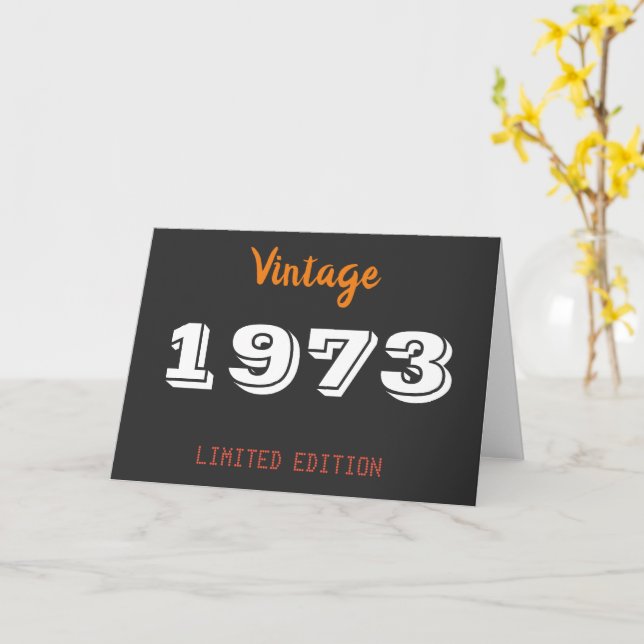 Vintage 1973 Limited Edition 53rd Birthday Gift  Card (Yellow Flower)