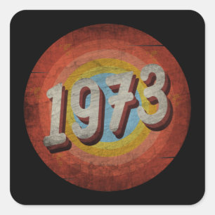 VINTAGE 1973 MEN WOMEN BIRTHDAY GIFT SQUARE STICKER