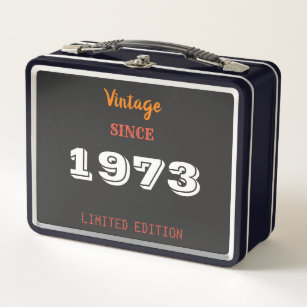 Vintage 1973 year limited edition 50th Birthday  Metal Lunch Box