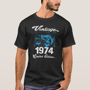 Vintage 1974 48 Year Old Fishing Fishermen Birthda T-Shirt
