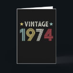 Vintage 1974 50th Birthday Gift 50 years old Card<br><div class="desc">This Vintage 1974 retro 50th Birthday design makes a great gift for men & women turning 50 years old. Birthday gifts for him and her. For an awesome grandad or grandma,  mum or dad legend.</div>
