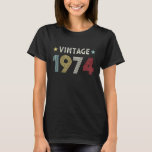 Vintage 1974 50th Birthday Gift 50 years old T-Shirt<br><div class="desc">This Vintage 1974 retro 50th Birthday design makes a great gift for men & women turning 50 years old. Birthday gifts for him and her. For an awesome grandad or grandma,  mum or dad legend.</div>