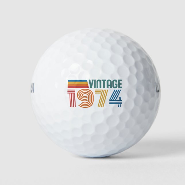 Vintage 1974 50th Birthday Golf Balls (Front)