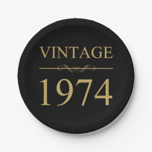 Vintage 1974 50th Birthday Paper Plate