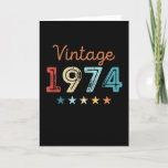 Vintage 1974 50th Birthday Retro Gift 50 year old Card<br><div class="desc">This Vintage 1974 retro 50th Birthday design makes a great gift for men & women turning 50 years old. Birthday gifts for him and her. For an awesome grandad,  grandpa or grandma,  mum or dad legend.</div>