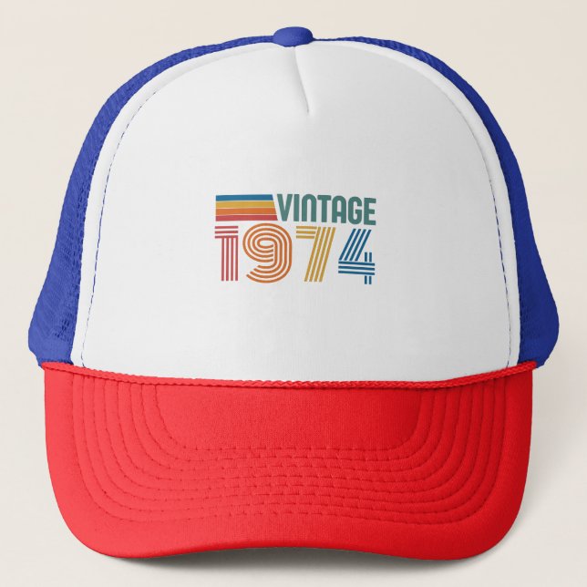 Vintage 1974 50th Birthday Trucker Hat (Front)