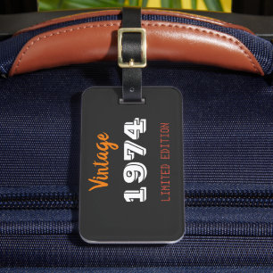 Vintage 1974 52nd Birthday Limited Edition Luggage Tag