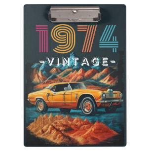 Vintage 1974 cool car clipboard
