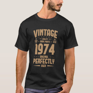 Vintage 1974 Happy Fifty Years old Anniversary Bir T-Shirt