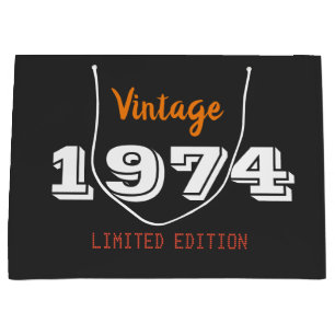 Vintage 1974 Large Gift Bag – 52nd Birthday Limit