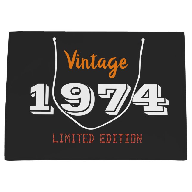 Vintage 1974 Large Gift Bag – 52nd Birthday Limit (Front)