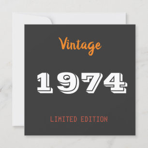 Vintage 1974 limited edition 50th Birthday Gift  Invitation