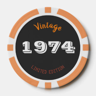 Vintage 1974 limited edition 52nd Birthday Gift Poker Chips