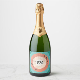 Vintage 1974 limited edition 52nd Birthday  Sparkling Wine Label