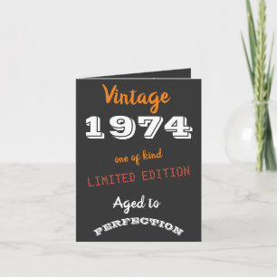 Vintage 1974 limited edition 52nd Birthday Themed Invitation