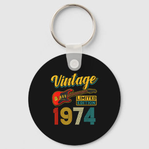 Vintage 1974 Limited Edition Guitar Birth Year Key Ring