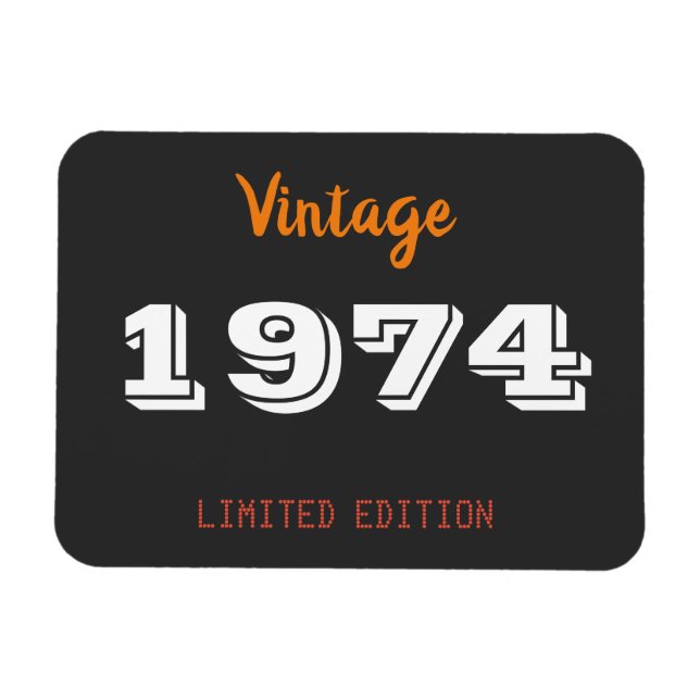Vintage 1974 Magnet – 52nd Birthday Limited Edit (Horizontal)
