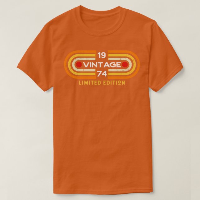 Vintage 1974 Retro Video Game Style T-Shirt (Design Front)