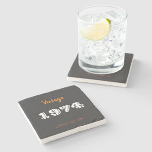 Vintage 1974 Stone Coaster – 52nd Birthday Edition