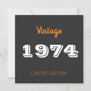 Vintage 1974 Thank You Card – 52nd Birthday Edit