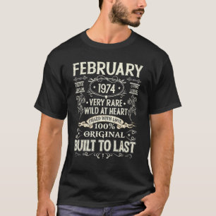 Vintage 1974 Years Old February 1974 48th Birthday T-Shirt