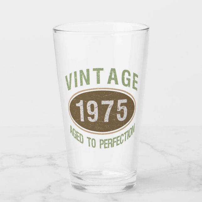 Vintage 1975 50th Birthday Glass (Front)