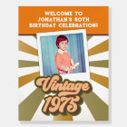 Vintage 1975 50th Birthday Photo Welcome Sign