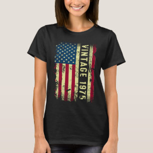 Vintage 1975 American Flag 48 Year Old 48th Birth T-Shirt