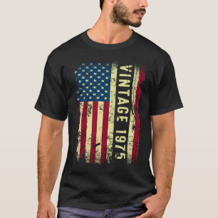 Vintage 1975 American Flag 48 Year Old 48th Birth T-Shirt