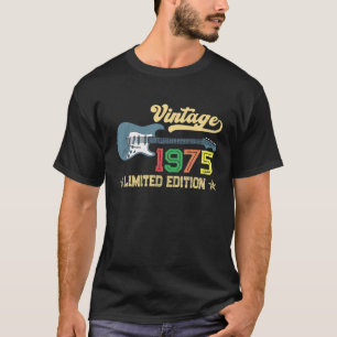 Vintage 1975 Birthday Gifts Guitar Lovers 47th T-Shirt