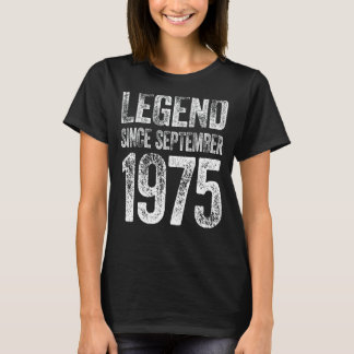 Vintage 1975 Birthday  September Born Legend Since T-Shirt