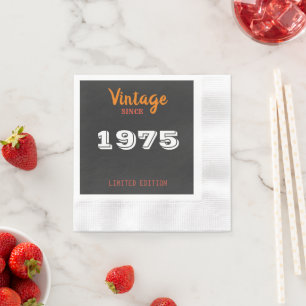 Vintage 1975 Limited Edition 50th Birthday Napkins